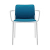 Kartell Audrey Soft Armchair, White/Teal Blue