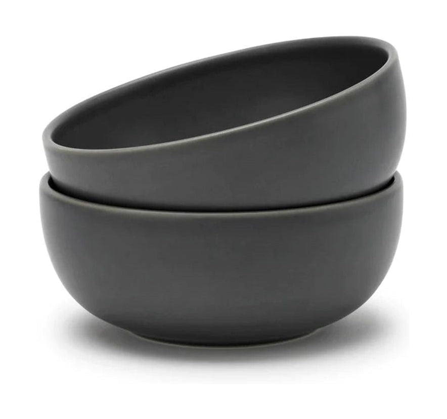 Knabstrup Keramik Tavola Plate Deep Set Of 2 ø 15 Cm, Grey