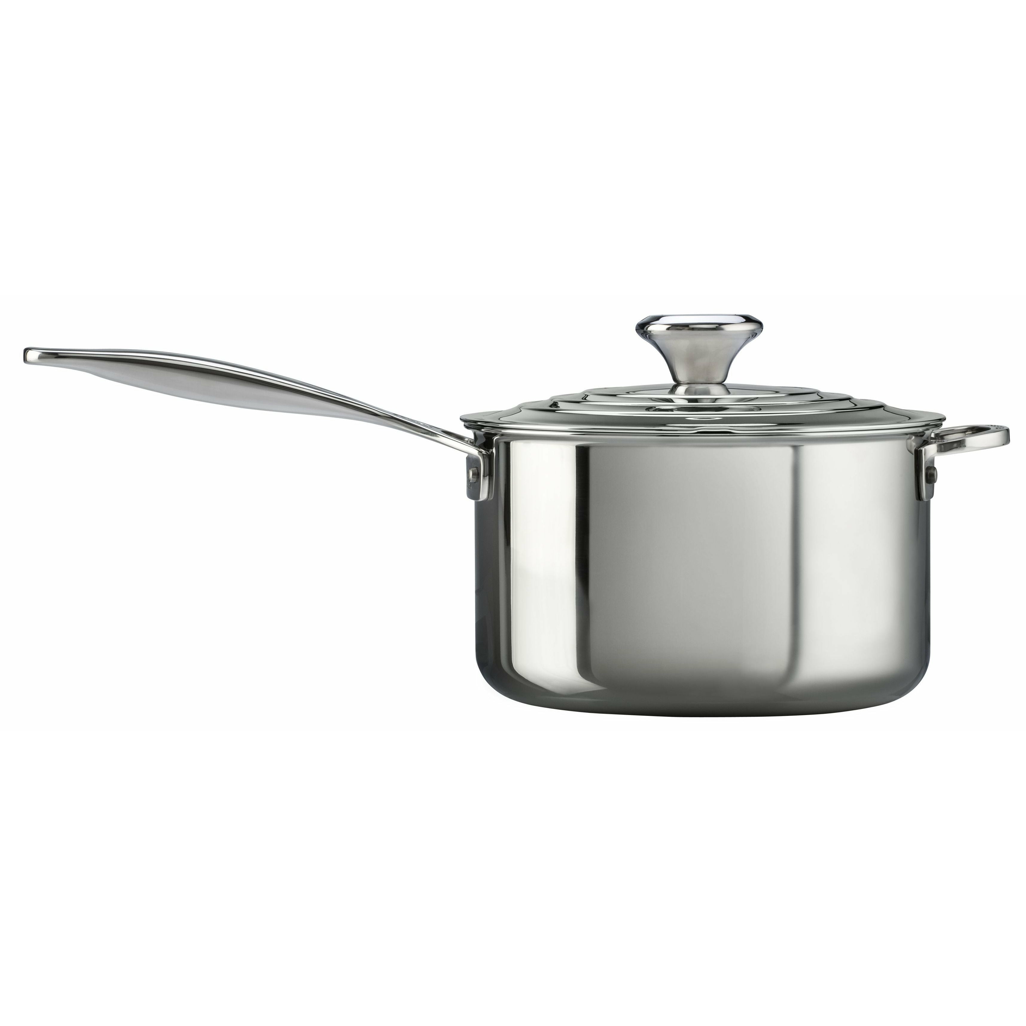 Le Creuset Signature Stainless Steel Saucepan 3.8 L With Lid & Helper Handle