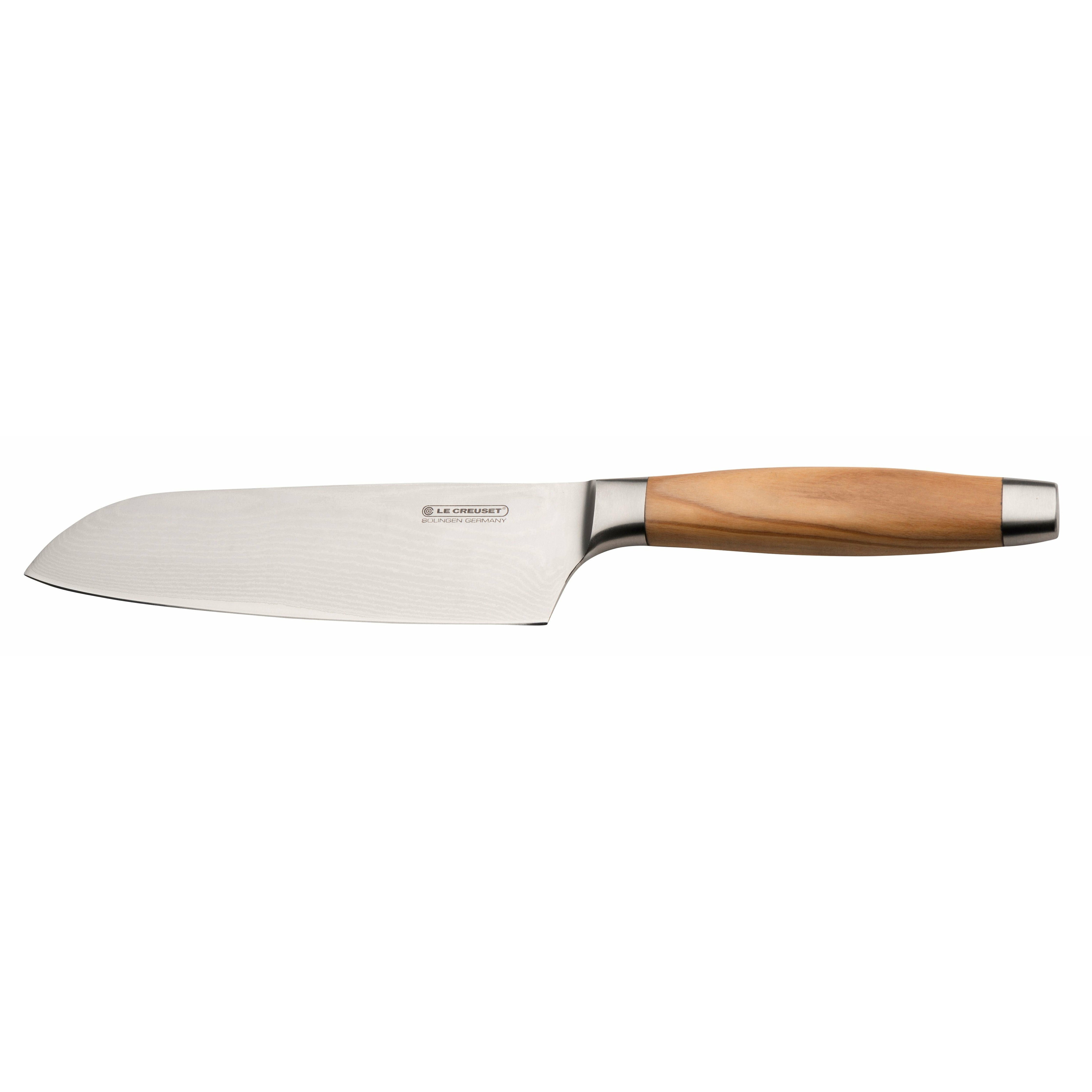 Le Creuset Santoku Knife Olive Wooden Handle, 18 Cm