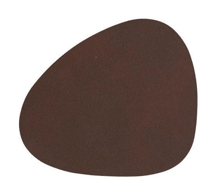 Lind Dna Curve Glass Coaster Nupo Leather, Dark Brown