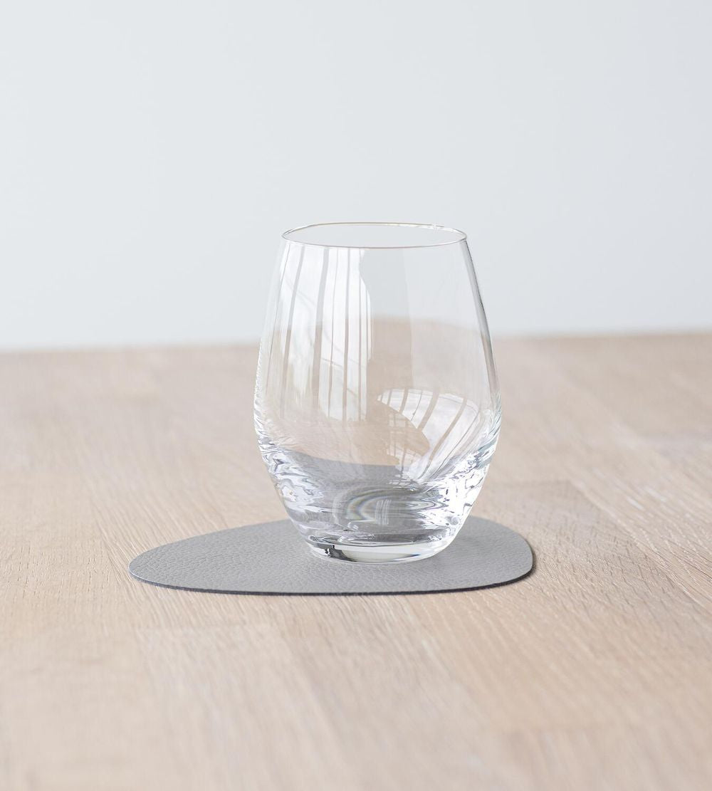 Lind Dna Curve Glass Coaster Serene Leather, Ash Grey