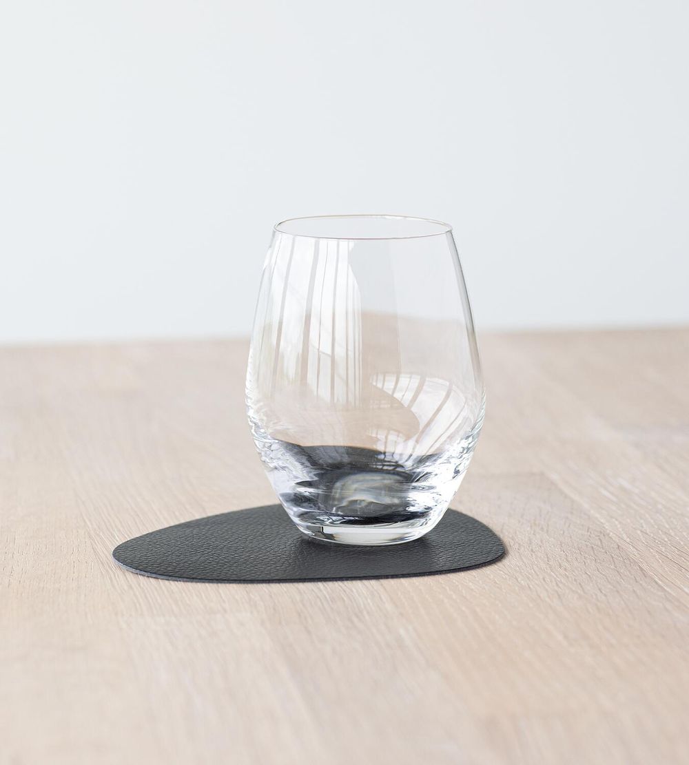 Lind Dna Curve Glass Coaster Serene Leather, Black