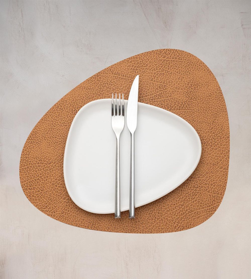 Lind Dna Curve Placemat Hippo Leather M, Natural