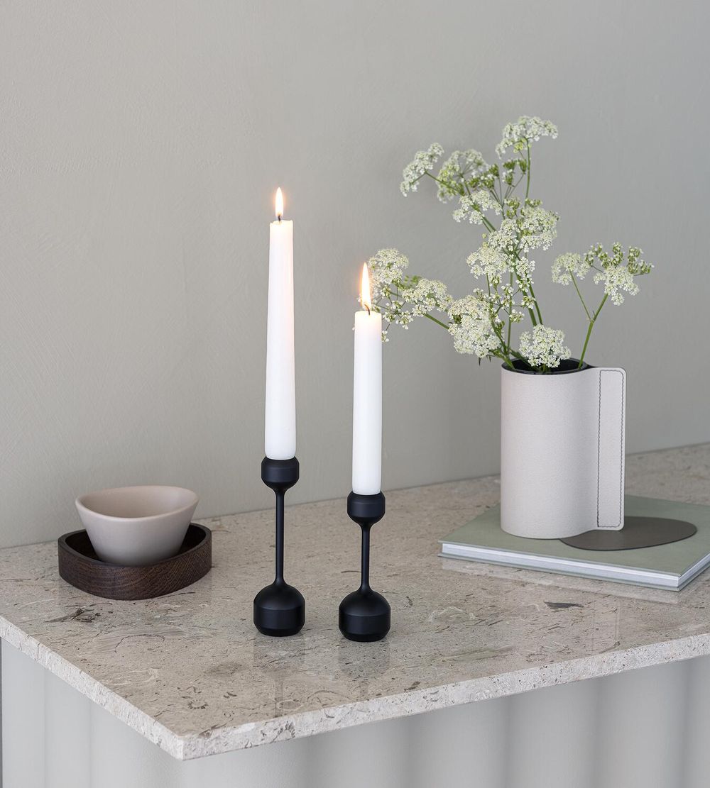 Lind Dna Silhouette Set 120+145 Candle Holder, Black