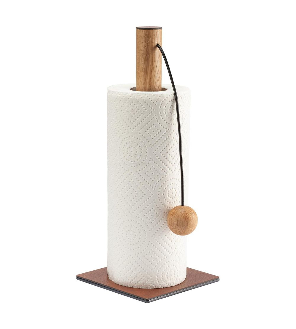 Lind Dna Spring Kitchen Roll Holder Bull Leather, Cognac/Black/Natural