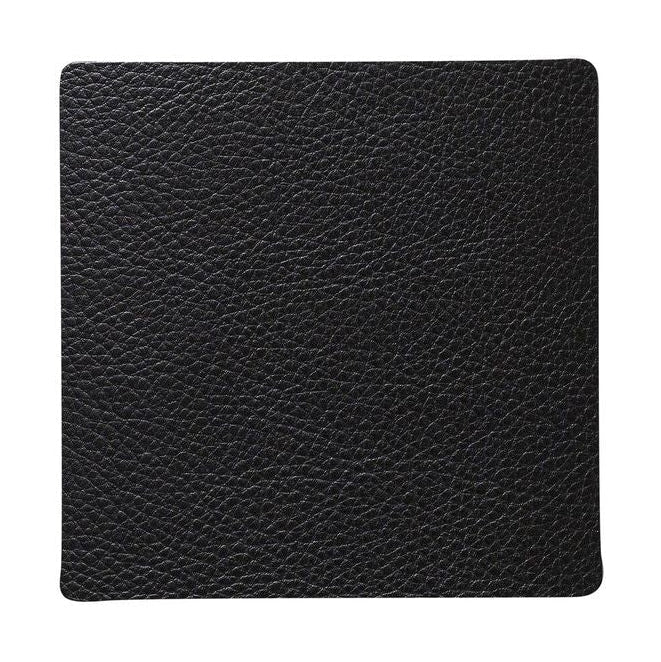 Lind Dna Square Glass Coaster Serene Leather, Black