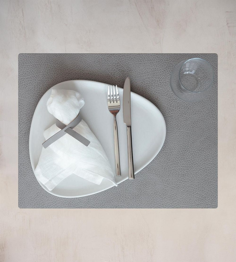 Lind Dna Square Placemat Hippo Leather L, Anthracite Grey