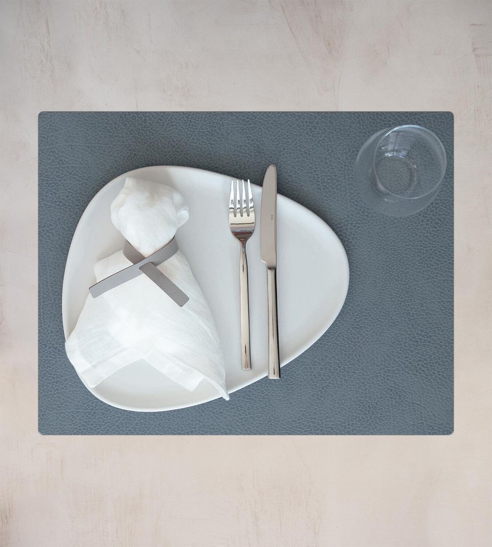 Lind Dna Square Placemat Hippo Leather L, Light Blue