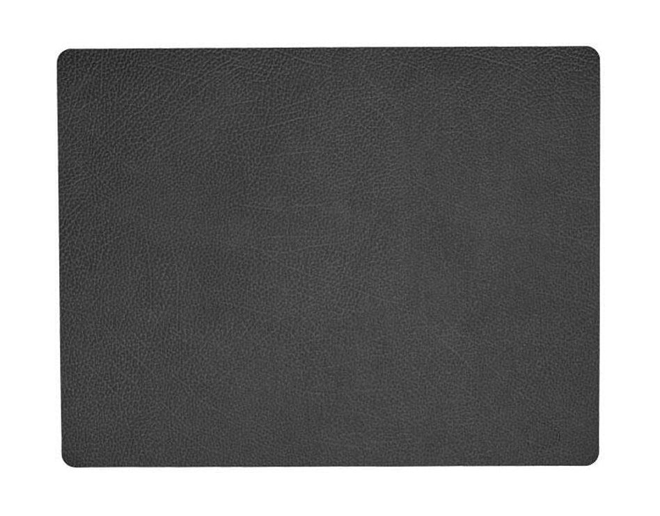 Lind Dna Square Placemat Hippo Leather L, Black Anthracite