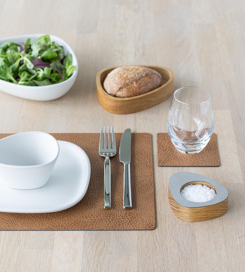 Lind Dna Square Placemat Hippo Leather M, Natural