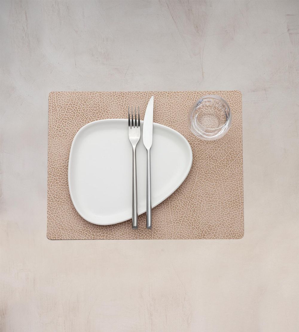 Lind Dna Square Placemat Hippo Leather M, Sand