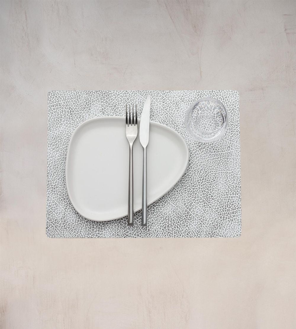 Lind Dna Square Placemat Hippo Leather M, White Grey