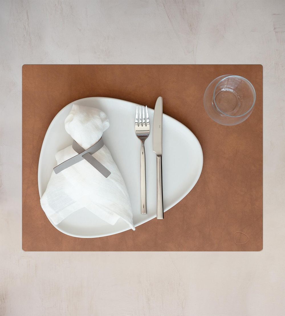 Lind Dna Square Placemat Nupo Leather L, Natural