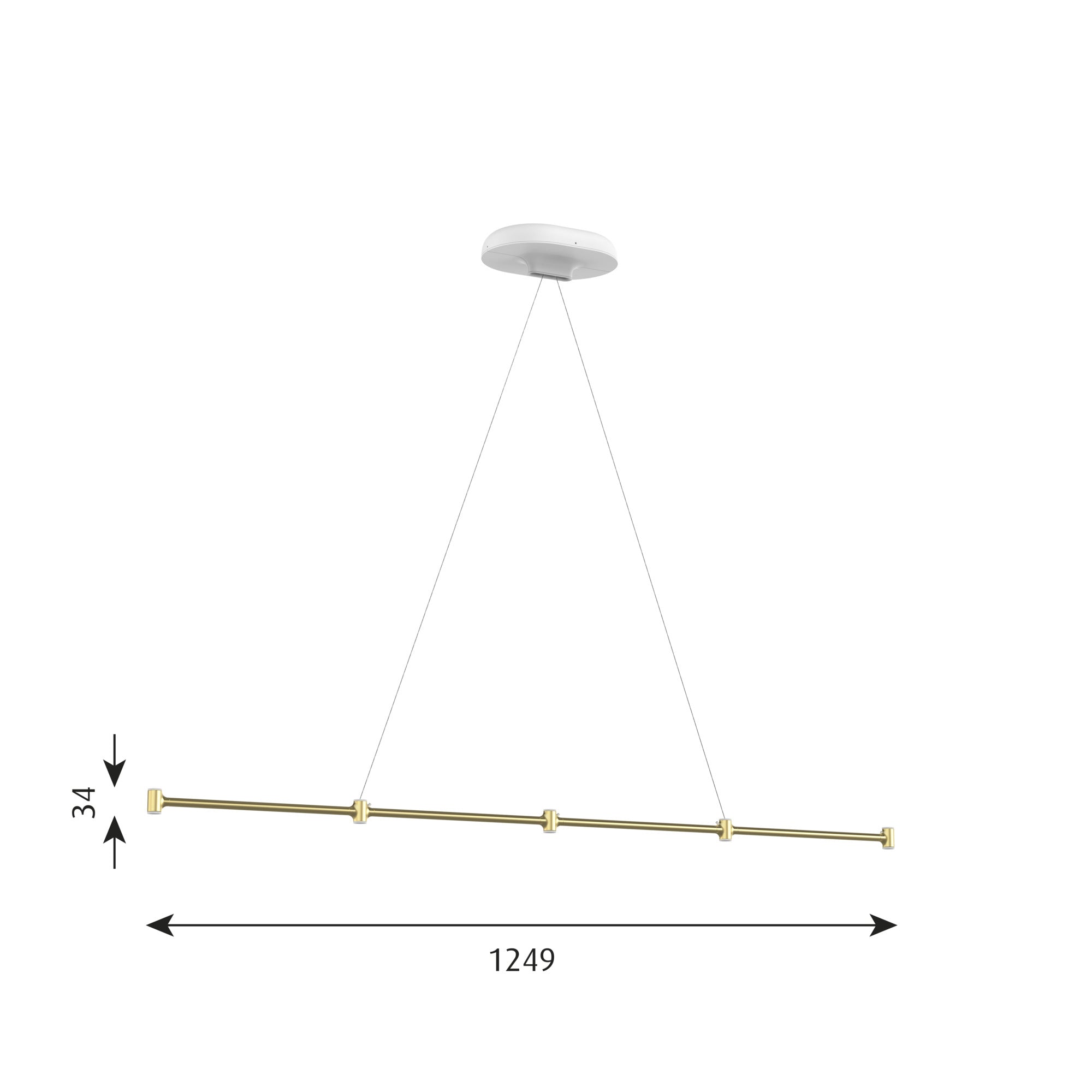 Louis Poulsen Dependant Suspension System 5 Linear, Brass Metallized/White