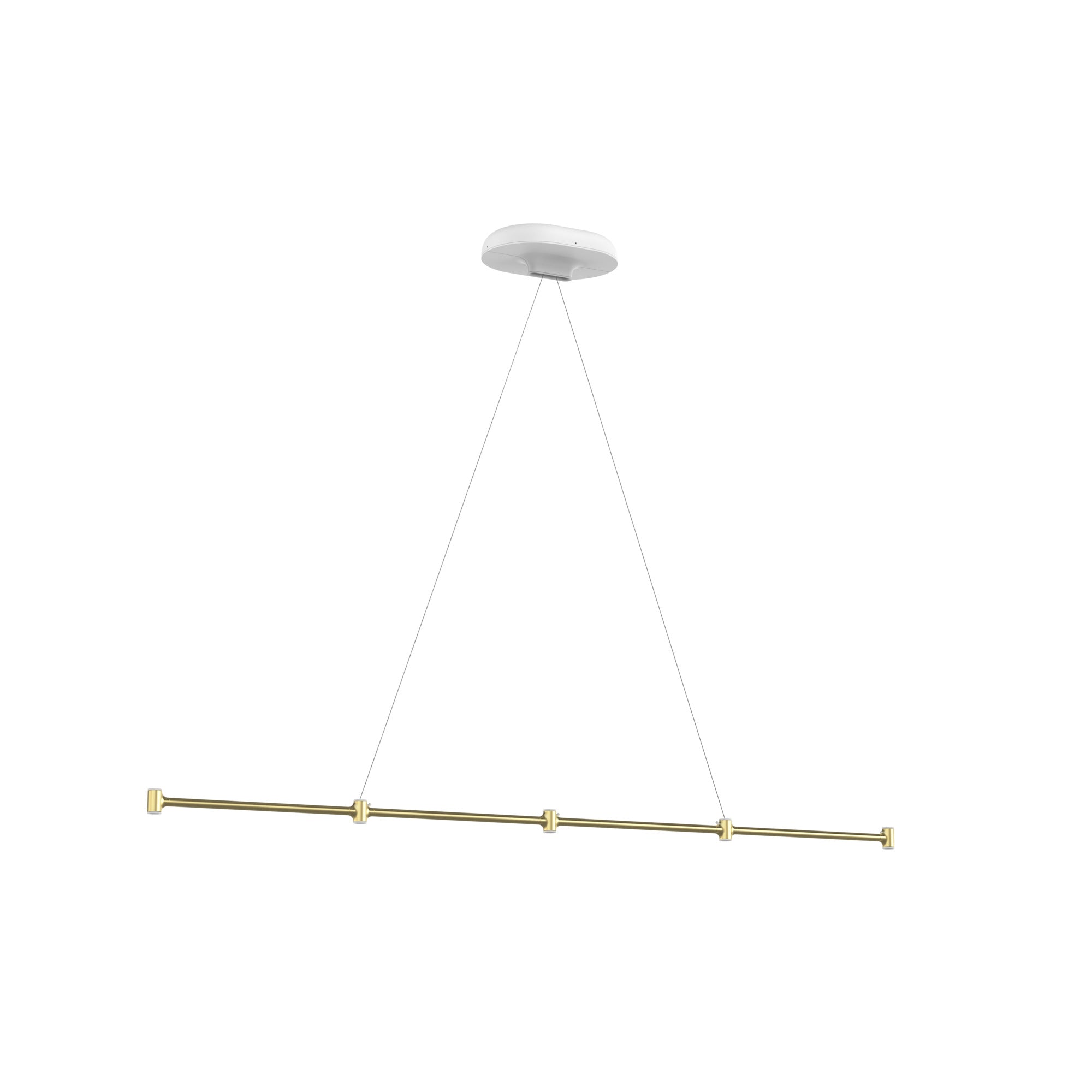 Louis Poulsen Dependant Suspension System 5 Linear, Brass Metallized/White