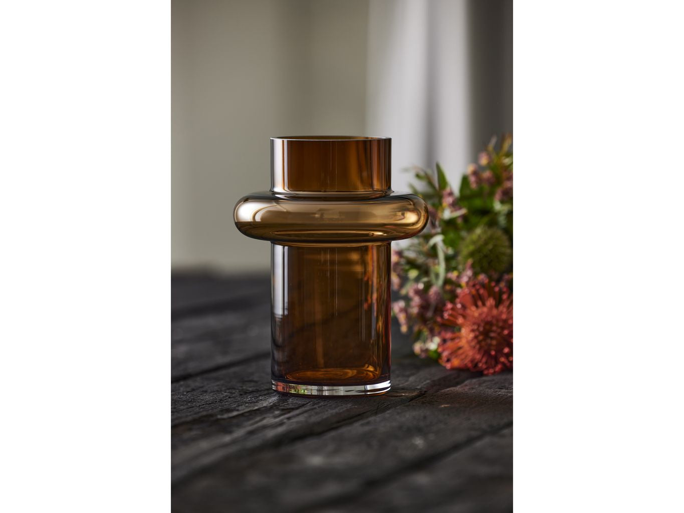 Lyngby Glas Tube Vase H: 20 Cm, Amber