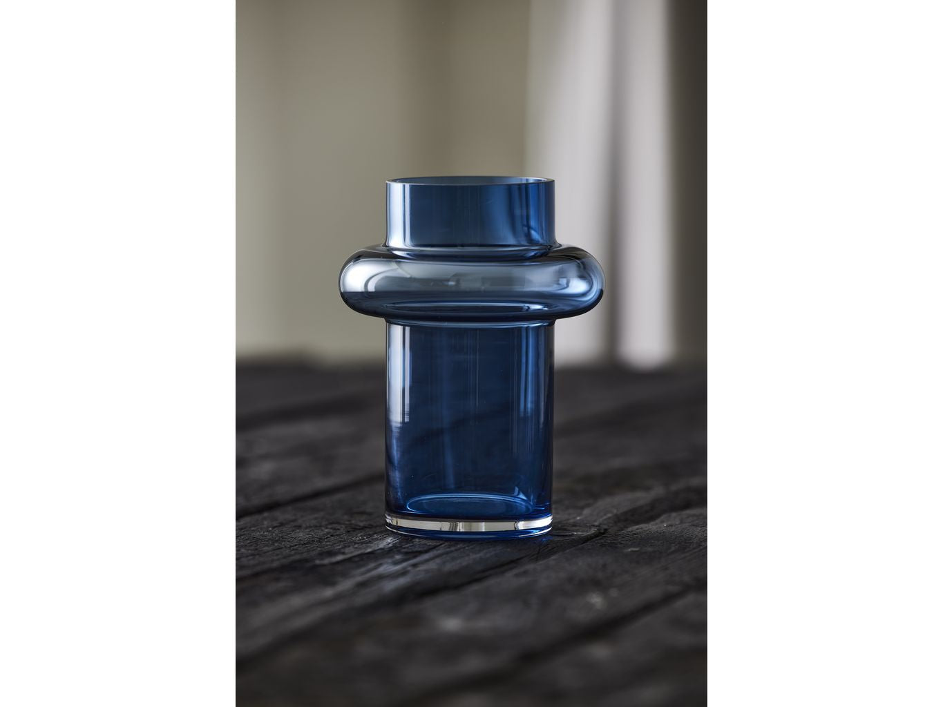 Lyngby Glas Tube Vase H: 20 Cm, Dark Blue