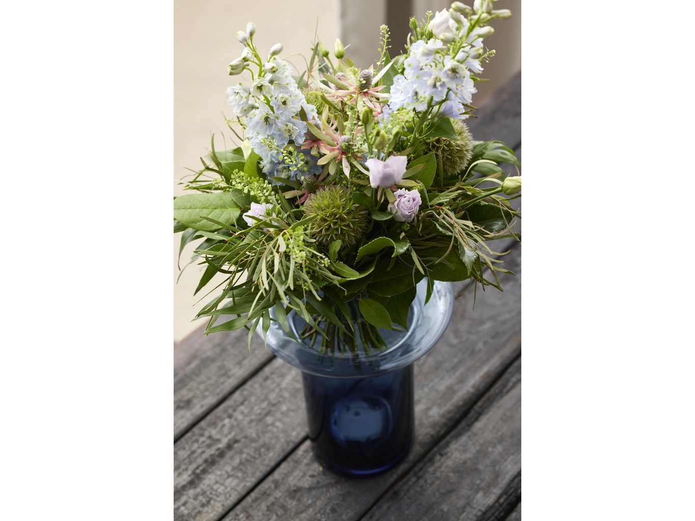 Lyngby Glas Tube Vase H: 20 Cm, Dark Blue