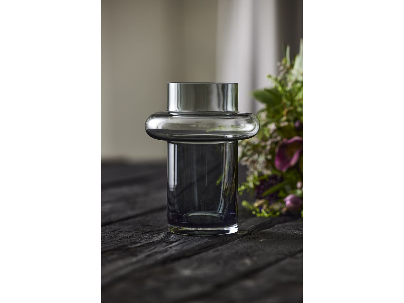 Lyngby Glas Tube Vase H: 20 Cm, Smoke