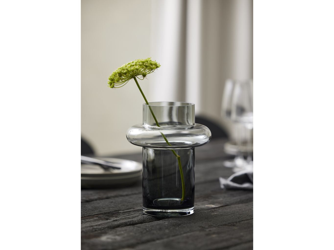 Lyngby Glas Tube Vase H: 20 Cm, Smoke