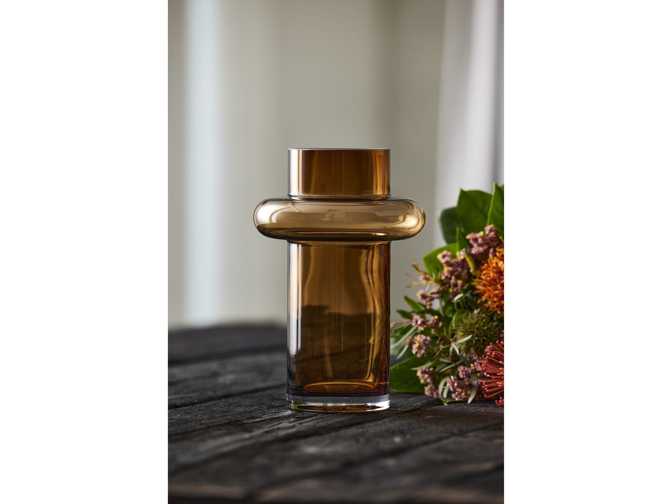 Lyngby Glas Tube Vase H: 25 Cm, Amber