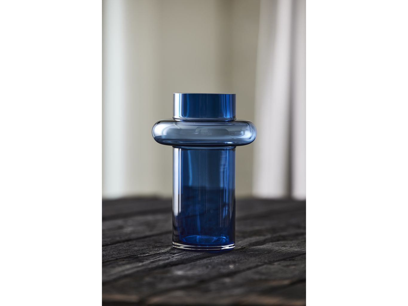 Lyngby Glas Tube Vase H: 25 Cm, Dark Blue