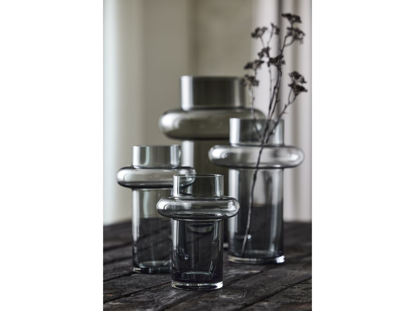 Lyngby Glas Tube Vase H: 25 Cm, Smoke