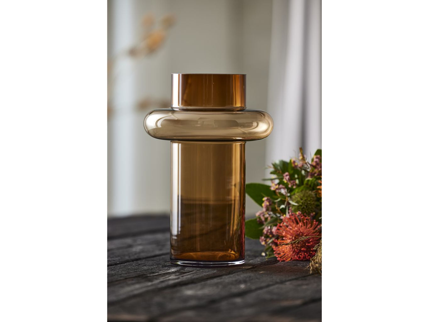 Lyngby Glas Tube Vase H: 30 Cm, Amber