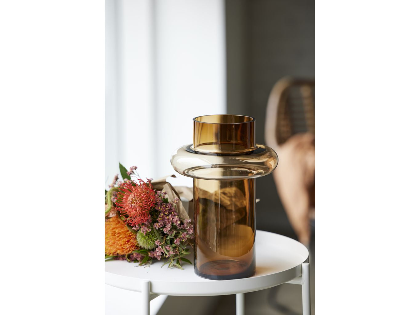 Lyngby Glas Tube Vase H: 30 Cm, Amber