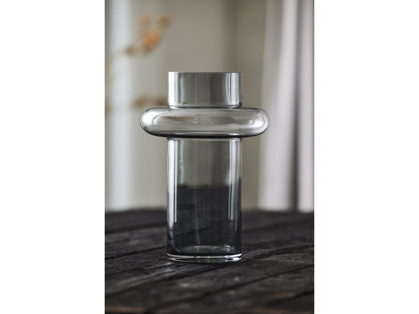 Lyngby Glas Tube Vase H: 30 Cm, Smoke