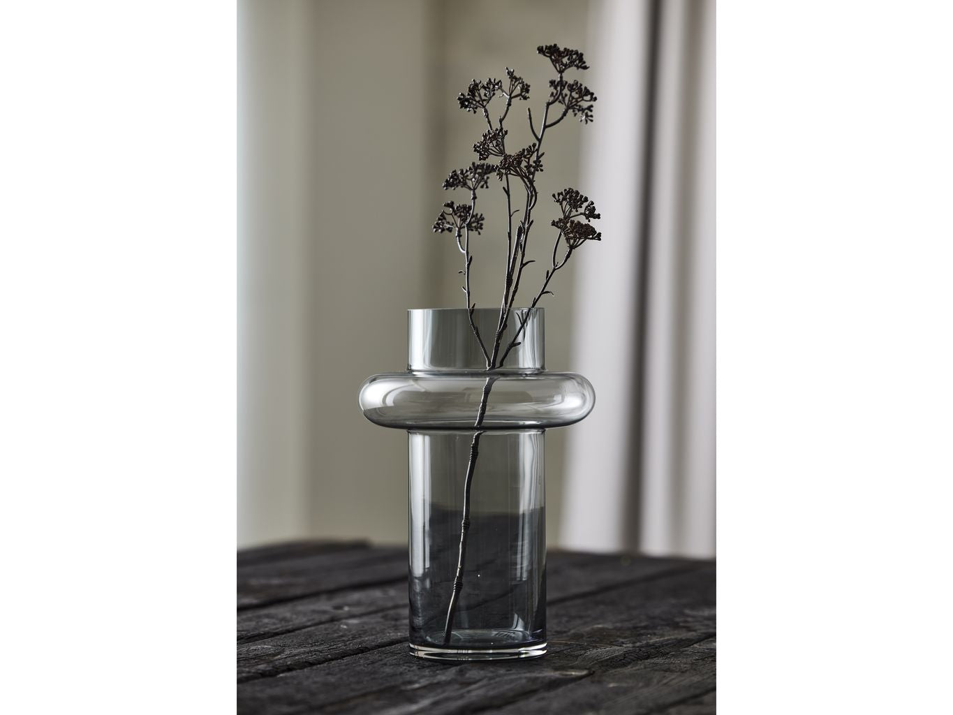 Lyngby Glas Tube Vase H: 30 Cm, Smoke