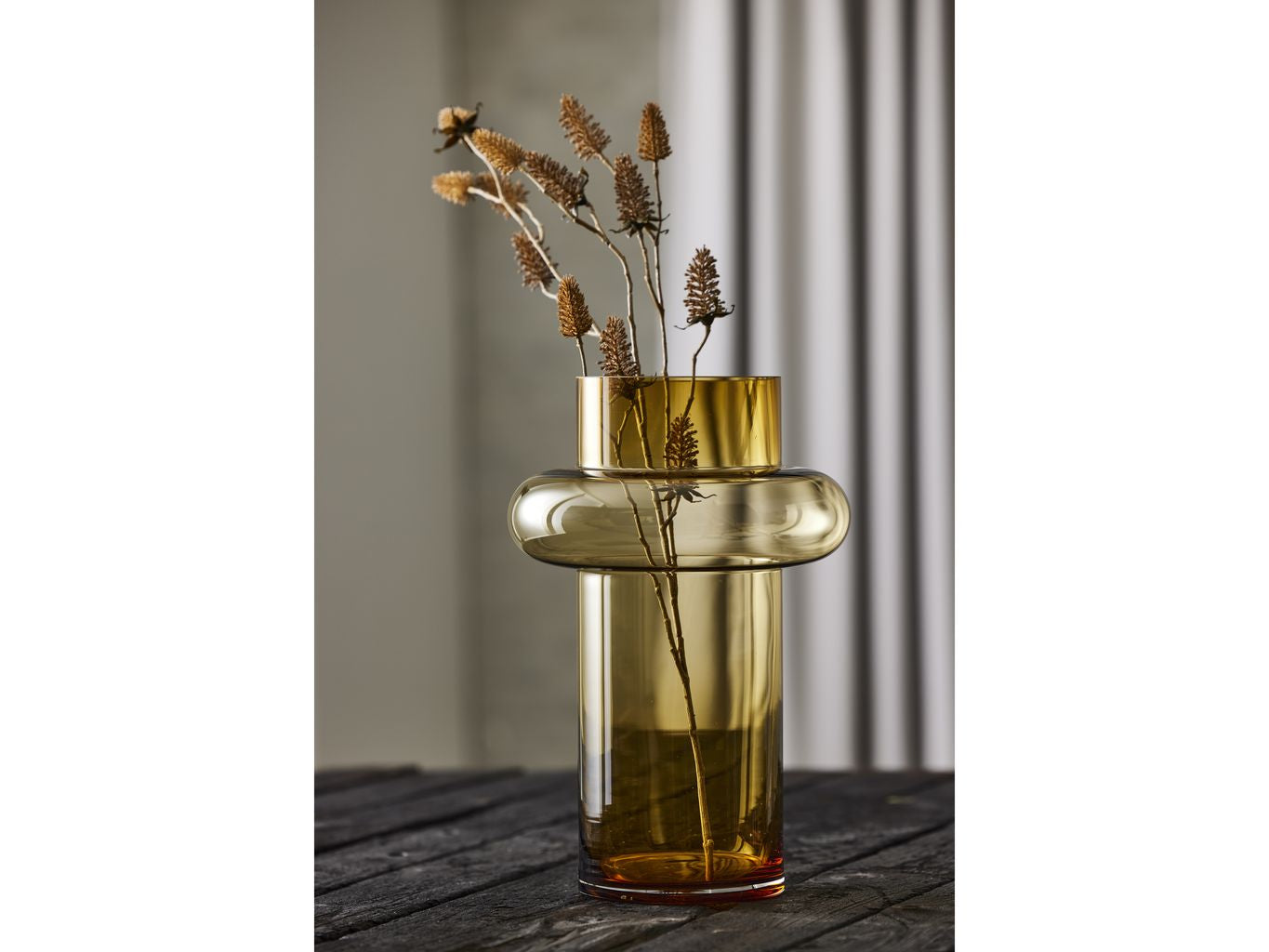 Lyngby Glas Tube Vase H: 40 Cm, Amber