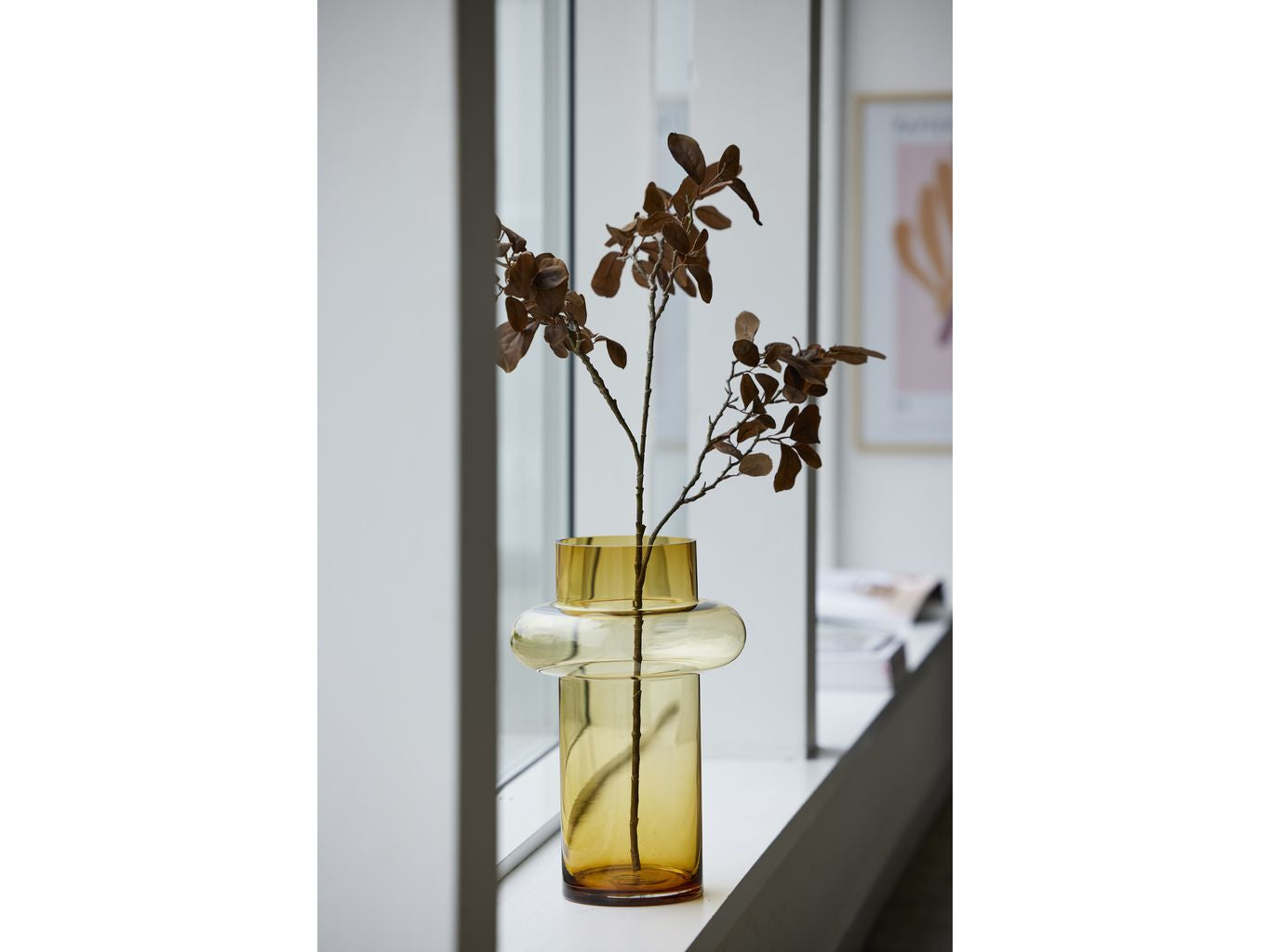 Lyngby Glas Tube Vase H: 40 Cm, Amber