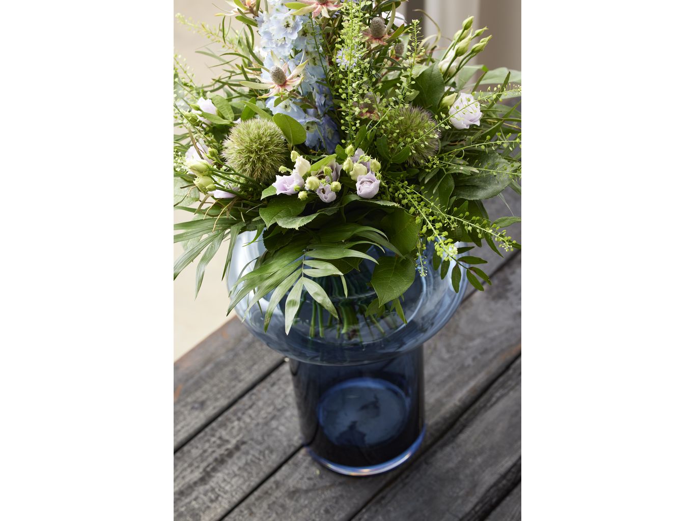 Lyngby Glas Tube Vase H: 40 Cm, Dark Blue