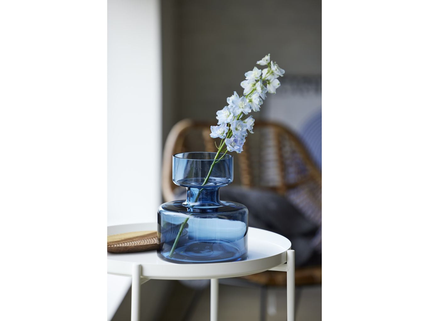 Lyngby Glas Tubular Vase H: 20 Cm, Blue