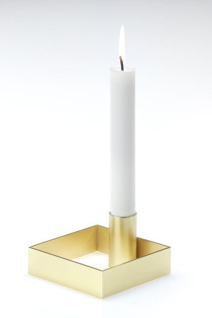 Malling Living Edge Candle Holder, Brushed Brass