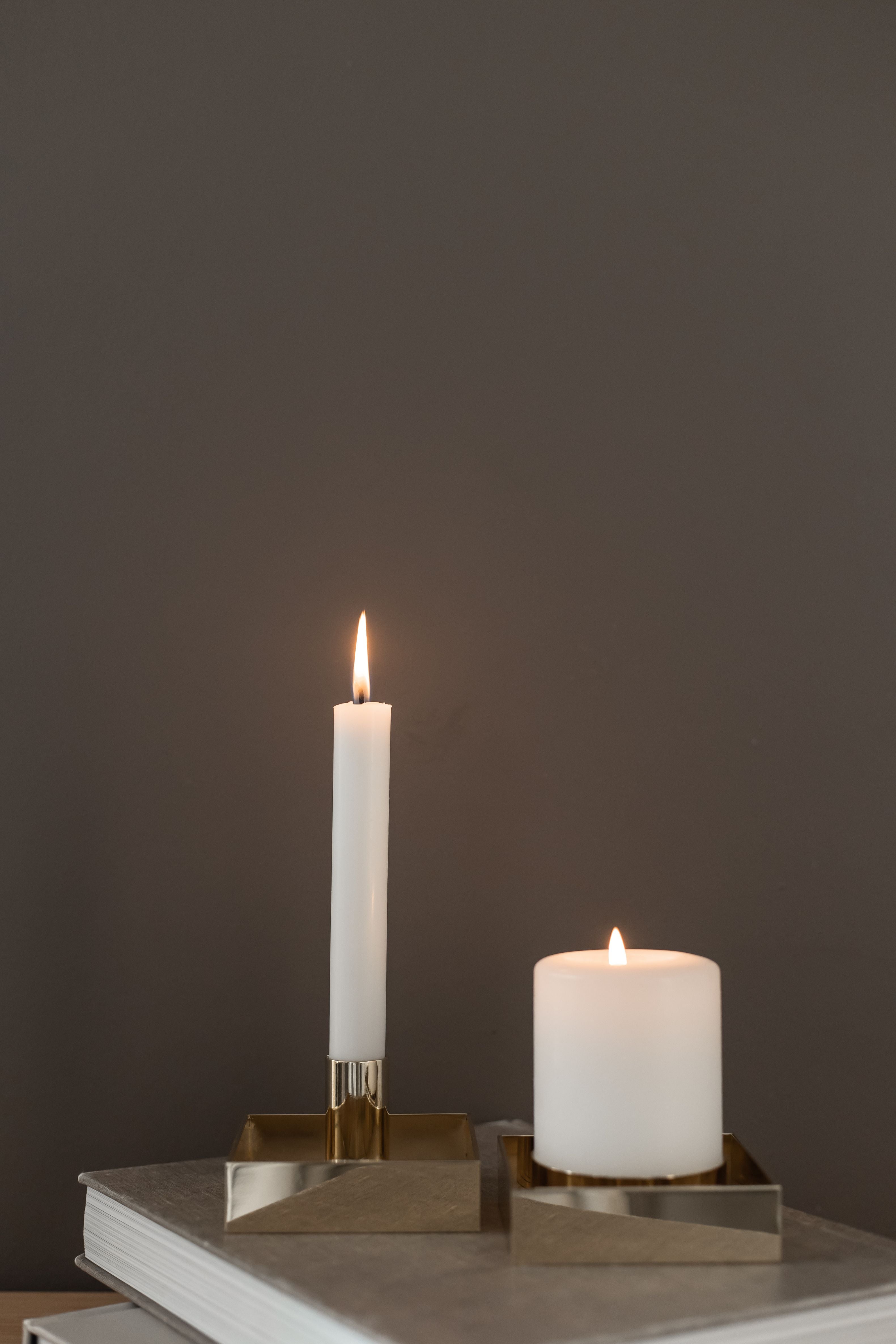 Malling Living Edge Candle Holder, Brushed Brass