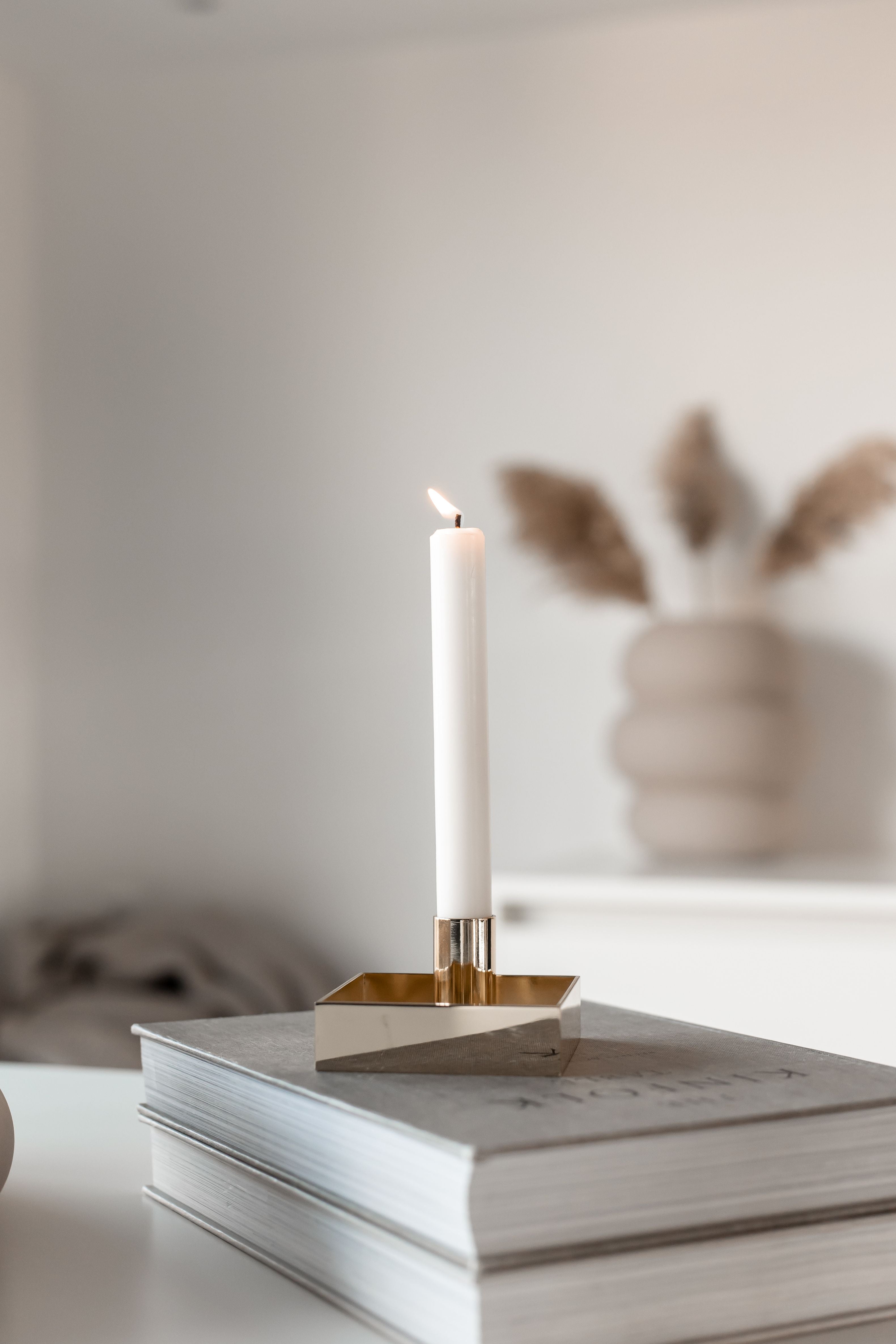 Malling Living Edge Candle Holder, Brass Polished