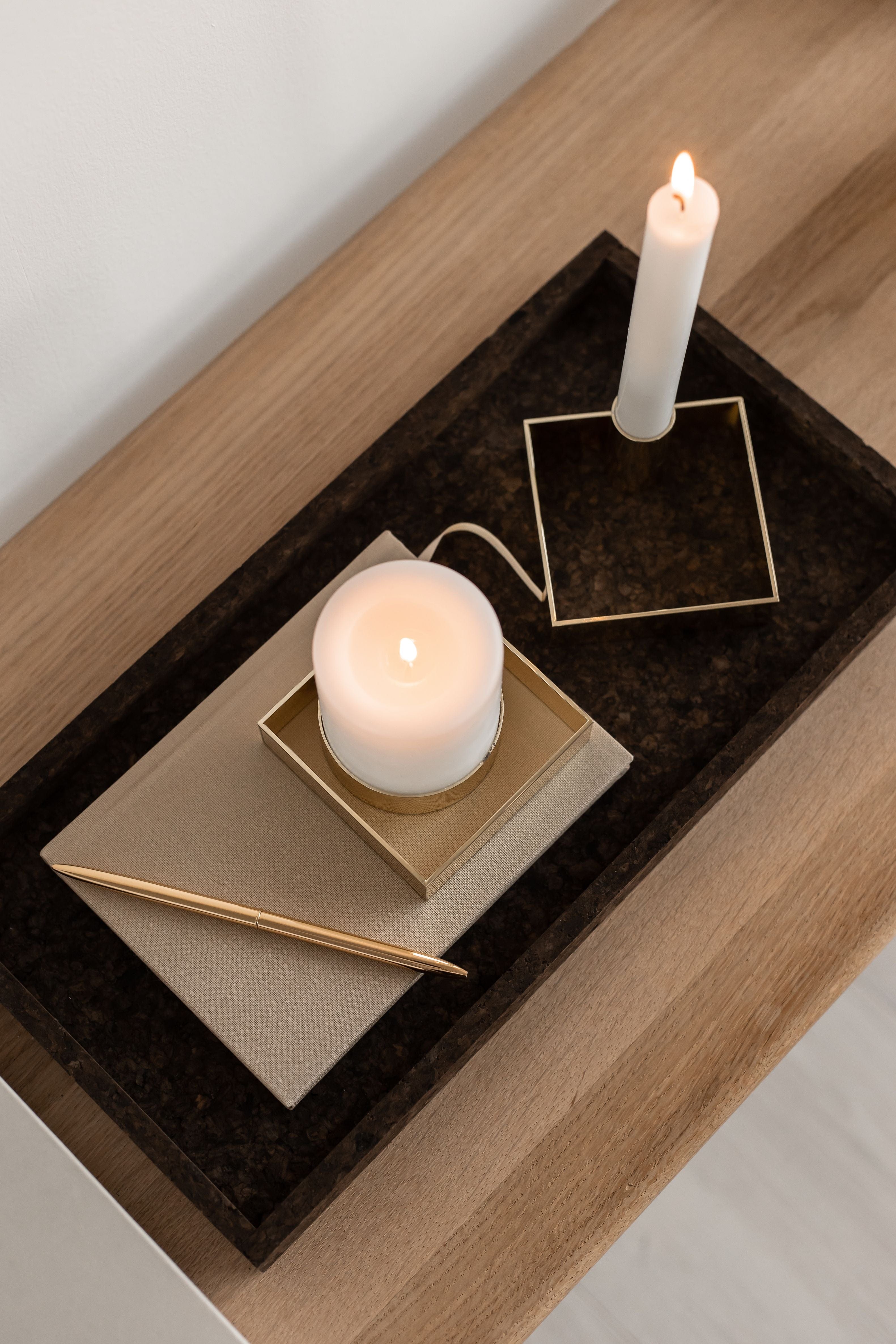 Malling Living Edge Candle Holder, Brass Polished