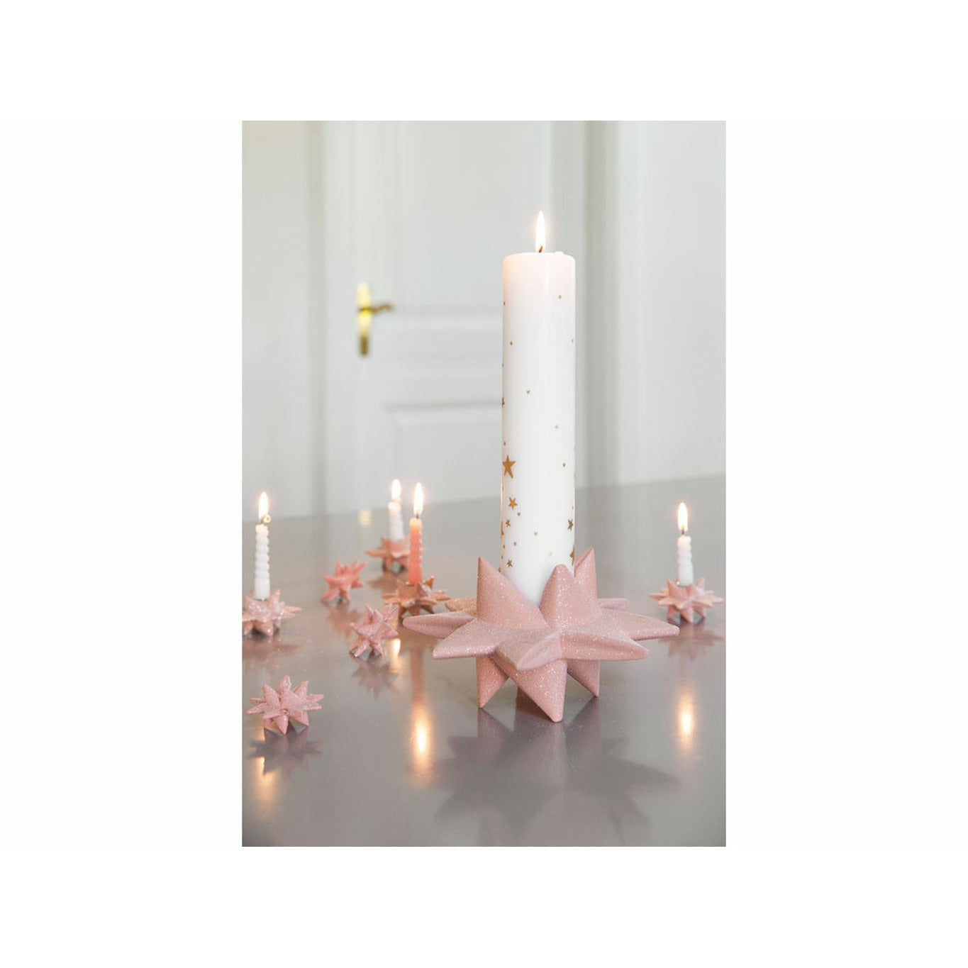 Medusa Copenhagen Shooting Star Candle Holder F/Thin Stick Candle Pink