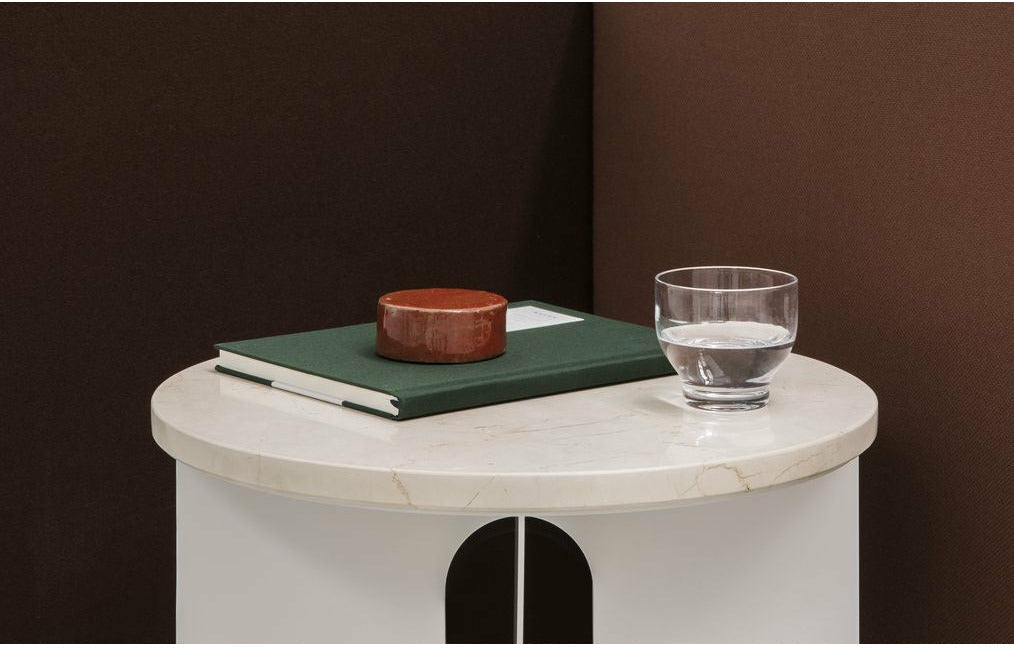 Audo Copenhagen Androgyne Side Tabletop, Crystal Rose Marble