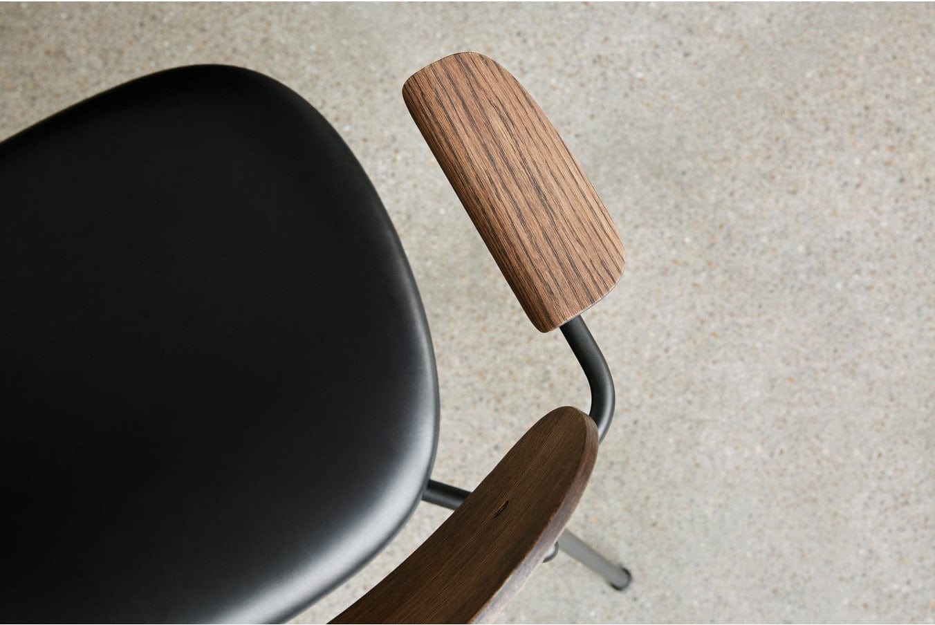 Audo Copenhagen Co Food Chair With Armrest Dark Stained Oak, Black