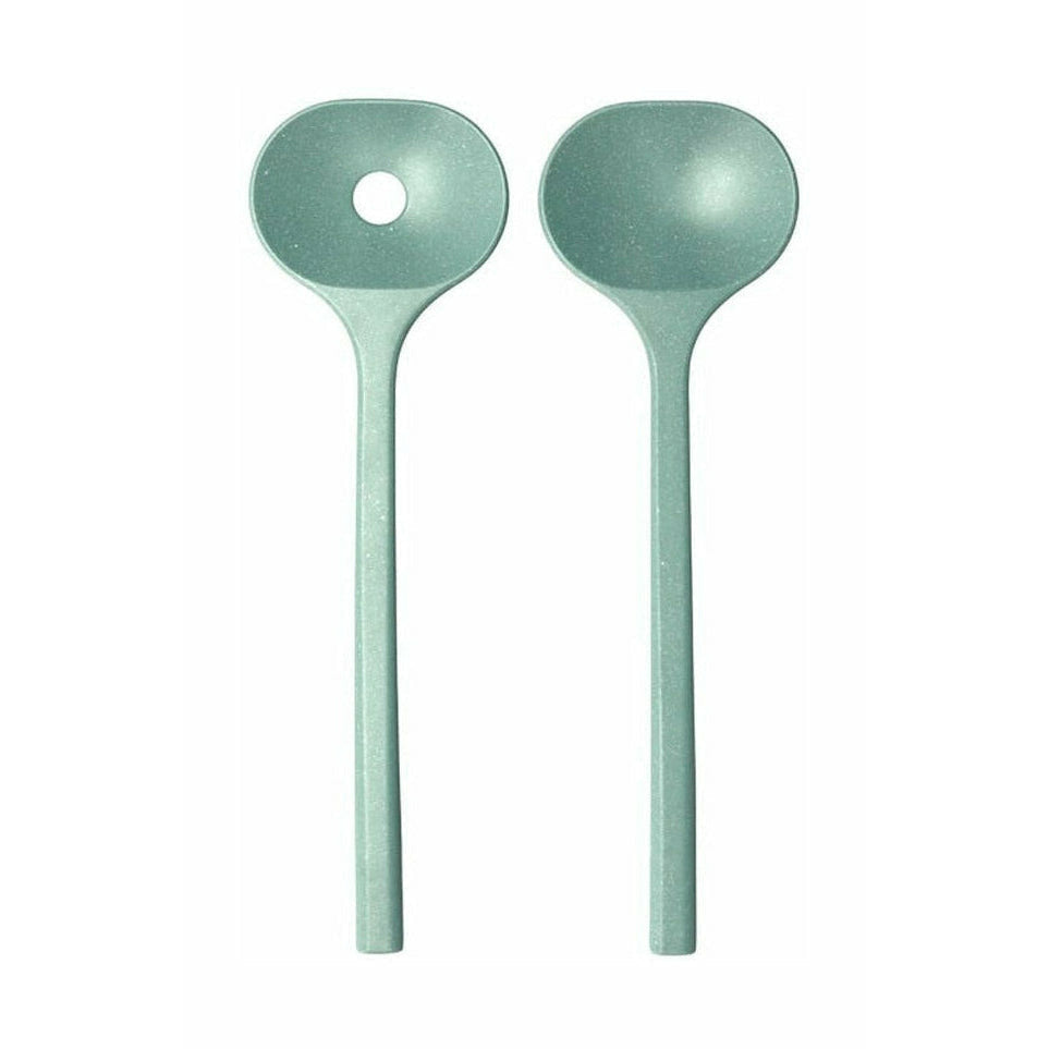 Mepal Bloom Salad Servers 2 Piece, Pebble Green