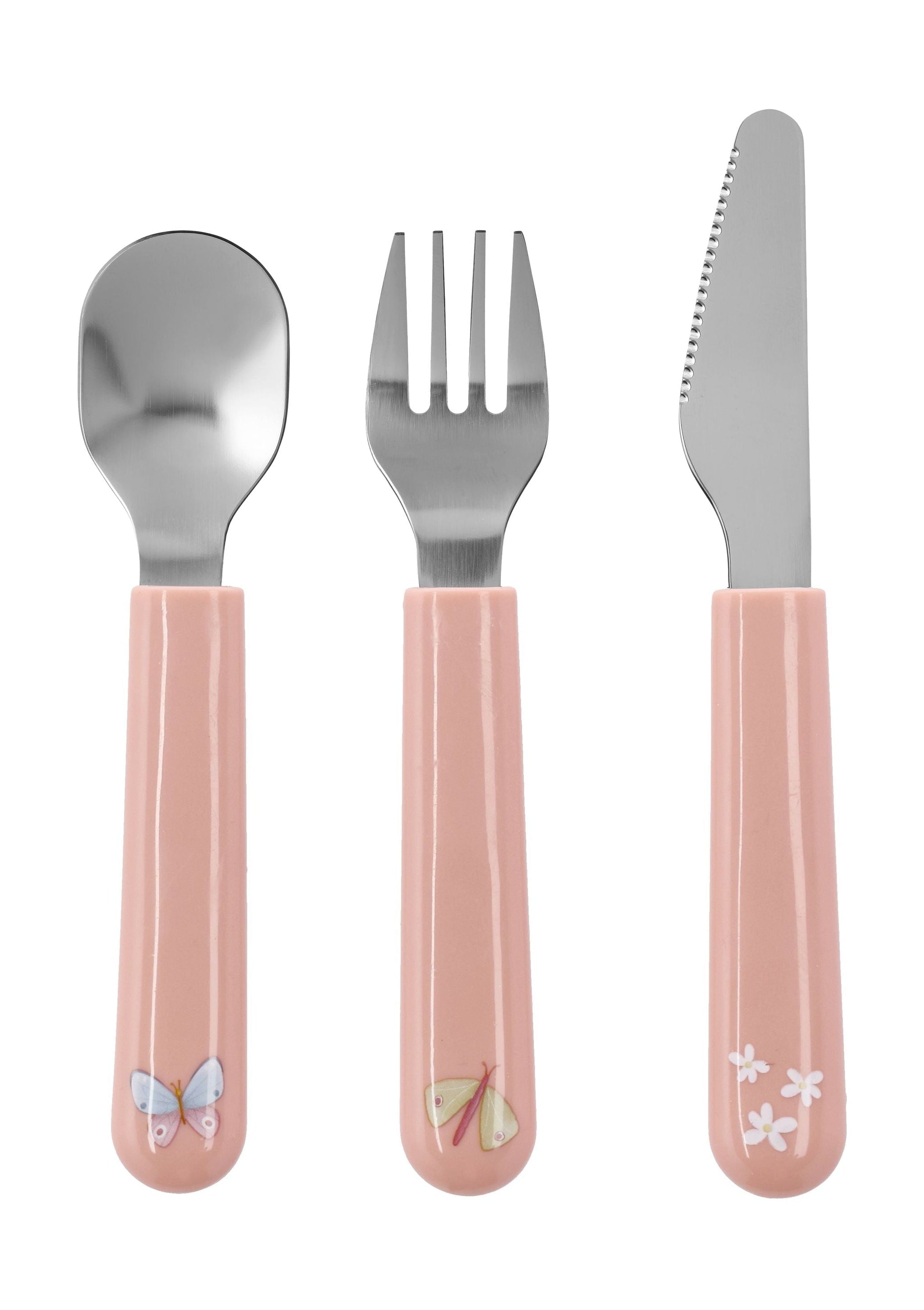 Mepal Mio Children's Cutlery Set 3 Pcs, Flowers & Butterflies