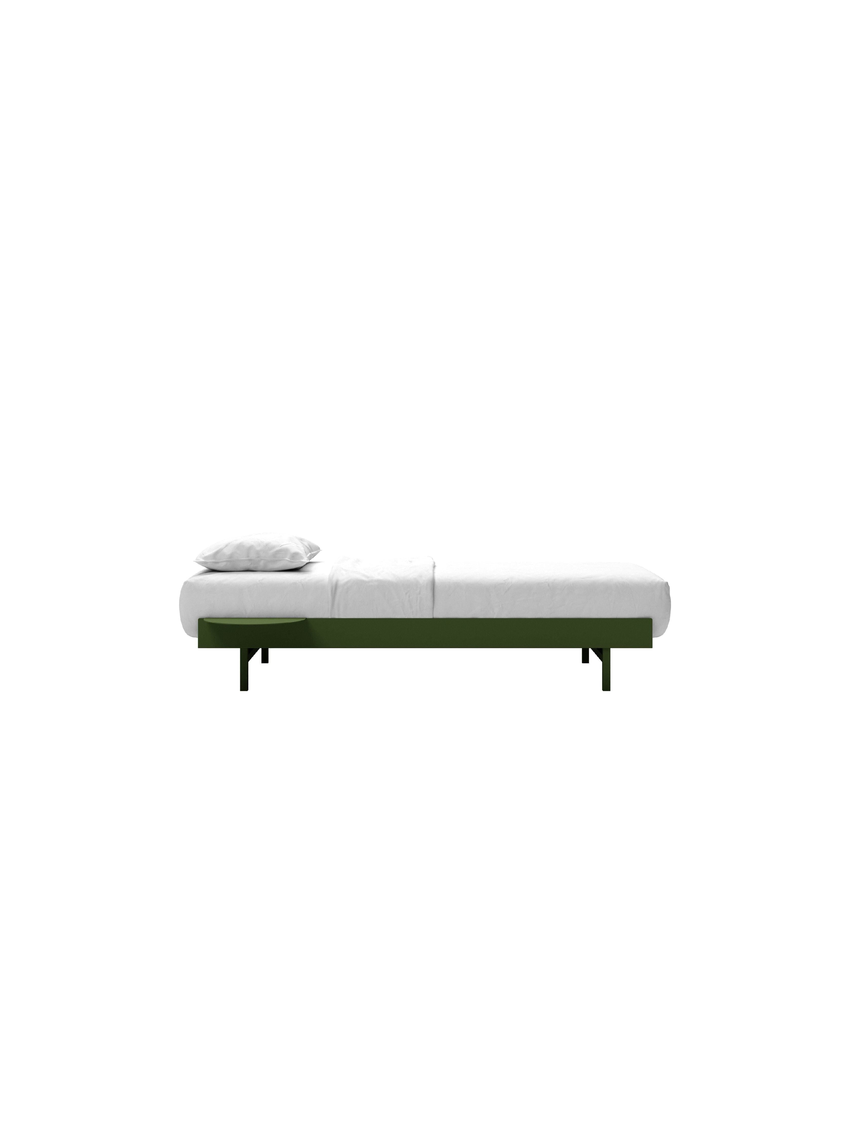 Moebe Bed With 1 Bedside Table 90 Cm, Pine Green