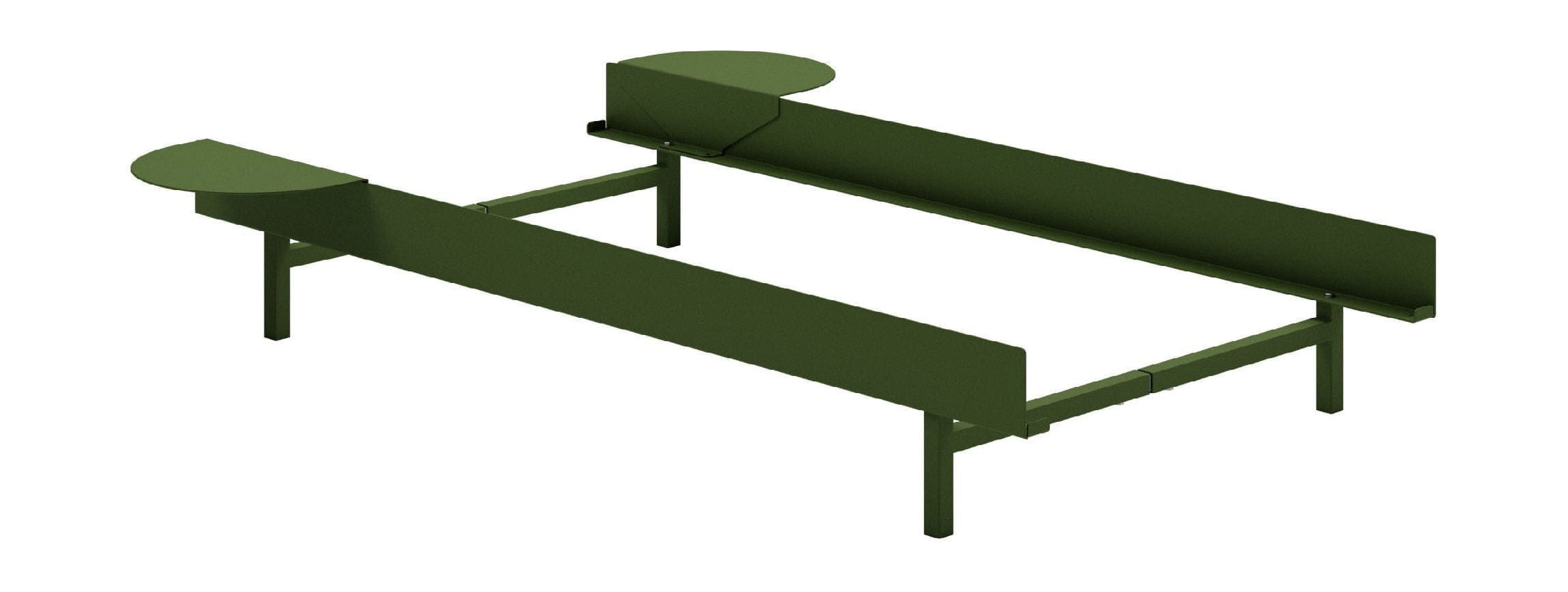 Moebe Bed With 2 Bedside Tables 90 Cm, Pine Green