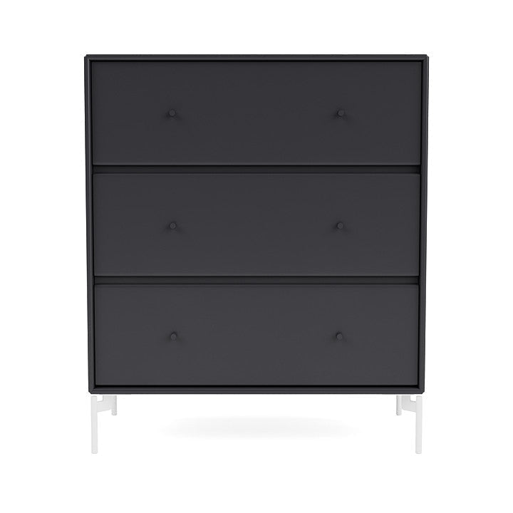 Montana Carry Dresser With Legs, Anthracite/Snow White