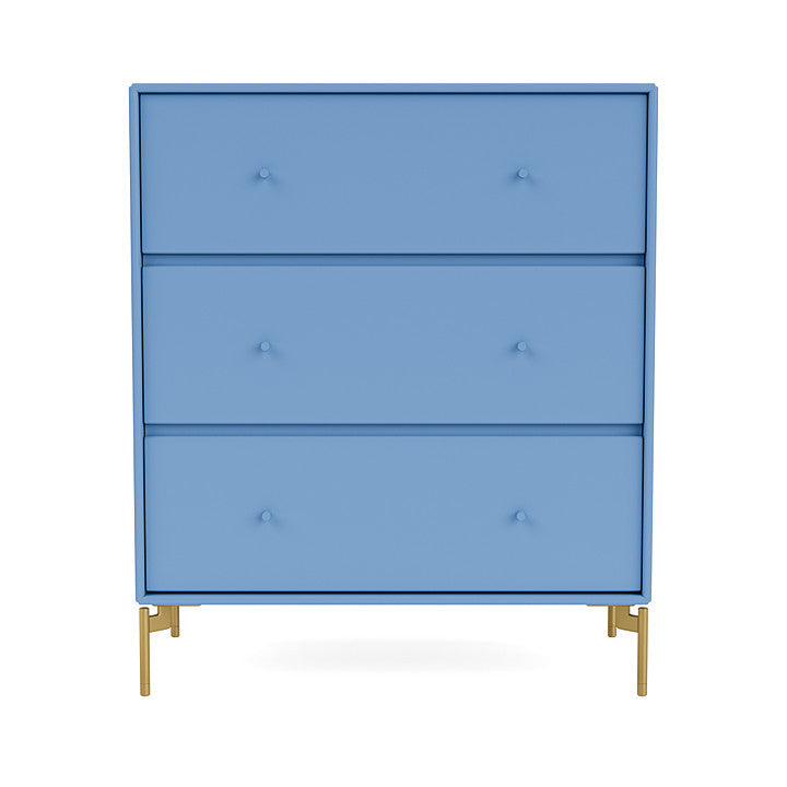 Montana Carry Dresser With Legs, Azure Blue/Brass