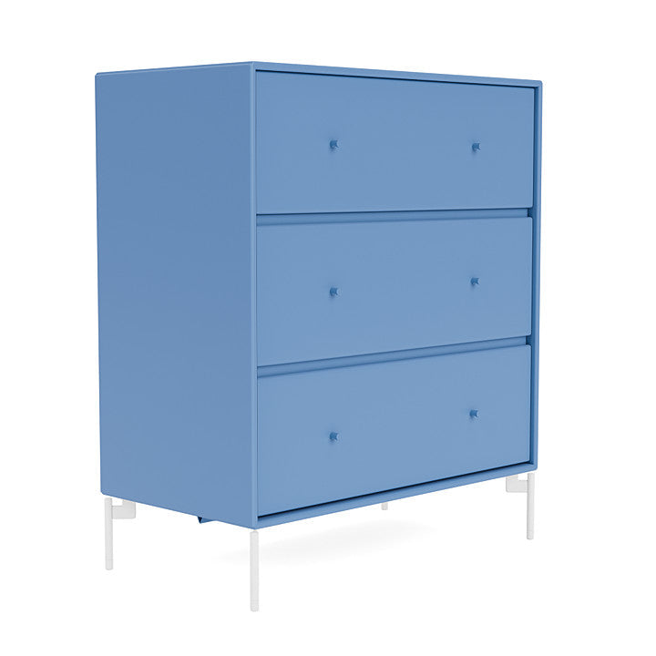 Montana Carry Dresser With Legs, Azure Blue/Snow White